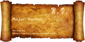 Major Verner névjegykártya